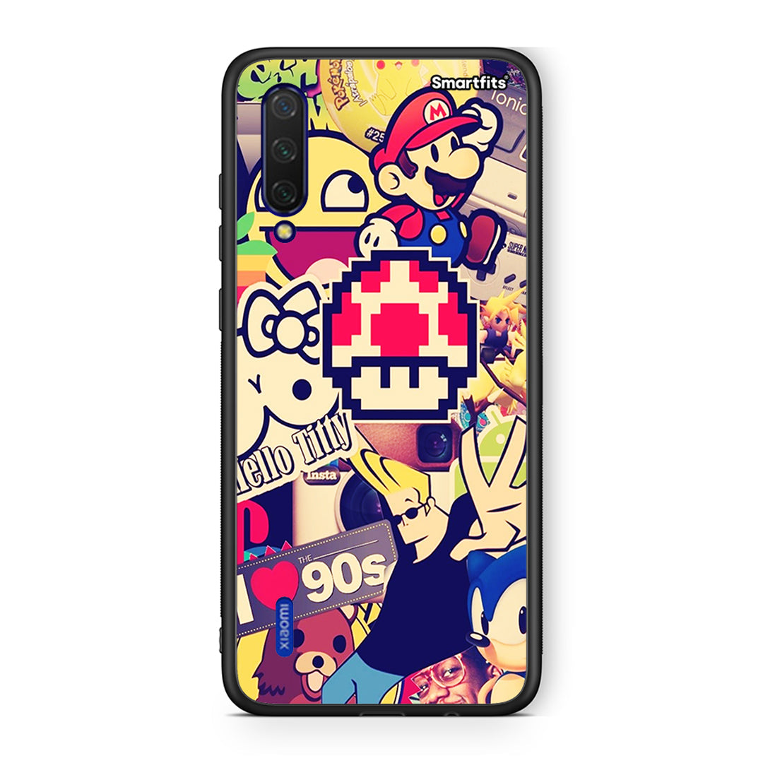 Xiaomi Mi 9 Lite Love The 90s θήκη από τη Smartfits με σχέδιο στο πίσω μέρος και μαύρο περίβλημα | Smartphone case with colorful back and black bezels by Smartfits