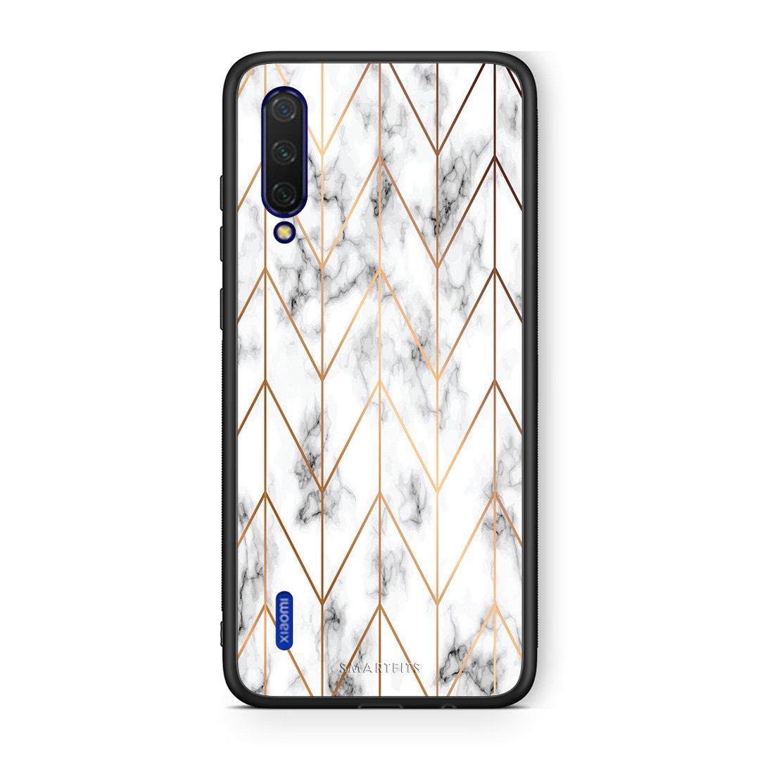 44 - Xiaomi Mi 9 Lite  Gold Geometric Marble case, cover, bumper