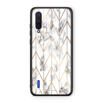 44 - Xiaomi Mi 9 Lite  Gold Geometric Marble case, cover, bumper