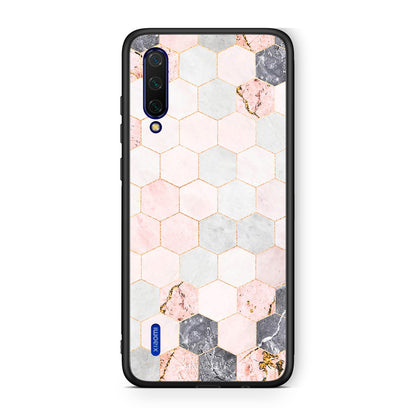 4 - Xiaomi Mi 9 Lite Hexagon Pink Marble case, cover, bumper