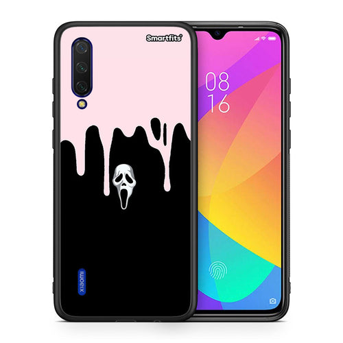 Θήκη Xiaomi Mi 9 Lite Melting Halloween Mask από τη Smartfits με σχέδιο στο πίσω μέρος και μαύρο περίβλημα | Xiaomi Mi 9 Lite Melting Halloween Mask case with colorful back and black bezels