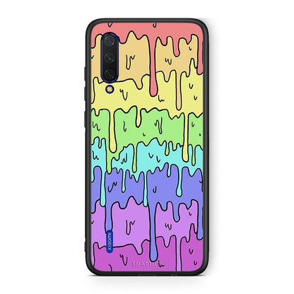 Xiaomi Mi 9 Lite Melting Rainbow θήκη από τη Smartfits με σχέδιο στο πίσω μέρος και μαύρο περίβλημα | Smartphone case with colorful back and black bezels by Smartfits