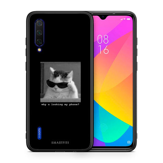 Θήκη Xiaomi Mi 9 Lite Meme Cat από τη Smartfits με σχέδιο στο πίσω μέρος και μαύρο περίβλημα | Xiaomi Mi 9 Lite Meme Cat case with colorful back and black bezels