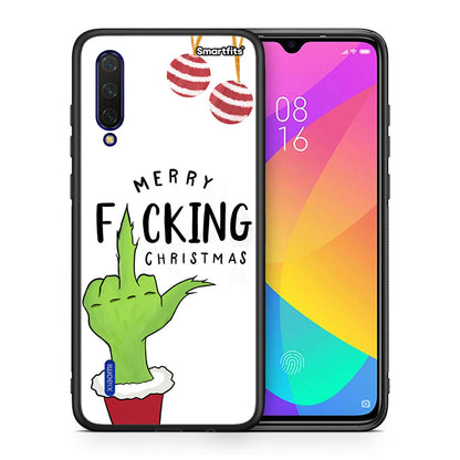 Θήκη Xiaomi Mi 9 Lite Merry F Xmas από τη Smartfits με σχέδιο στο πίσω μέρος και μαύρο περίβλημα | Xiaomi Mi 9 Lite Merry F Xmas case with colorful back and black bezels