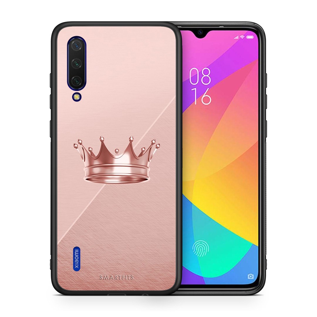 Θήκη Xiaomi Mi 9 Lite Crown Minimal από τη Smartfits με σχέδιο στο πίσω μέρος και μαύρο περίβλημα | Xiaomi Mi 9 Lite Crown Minimal case with colorful back and black bezels