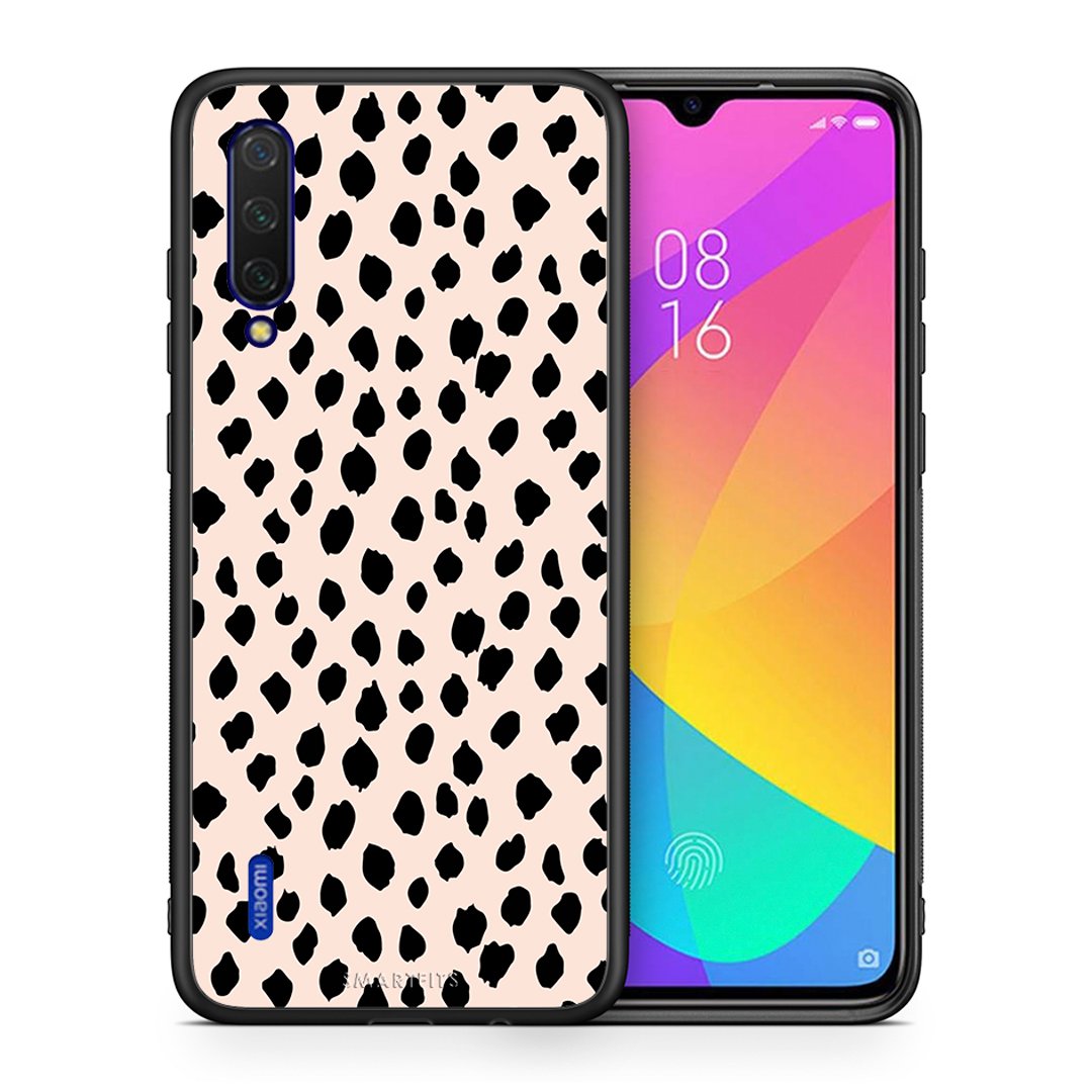 Θήκη Xiaomi Mi 9 Lite New Polka Dots από τη Smartfits με σχέδιο στο πίσω μέρος και μαύρο περίβλημα | Xiaomi Mi 9 Lite New Polka Dots case with colorful back and black bezels