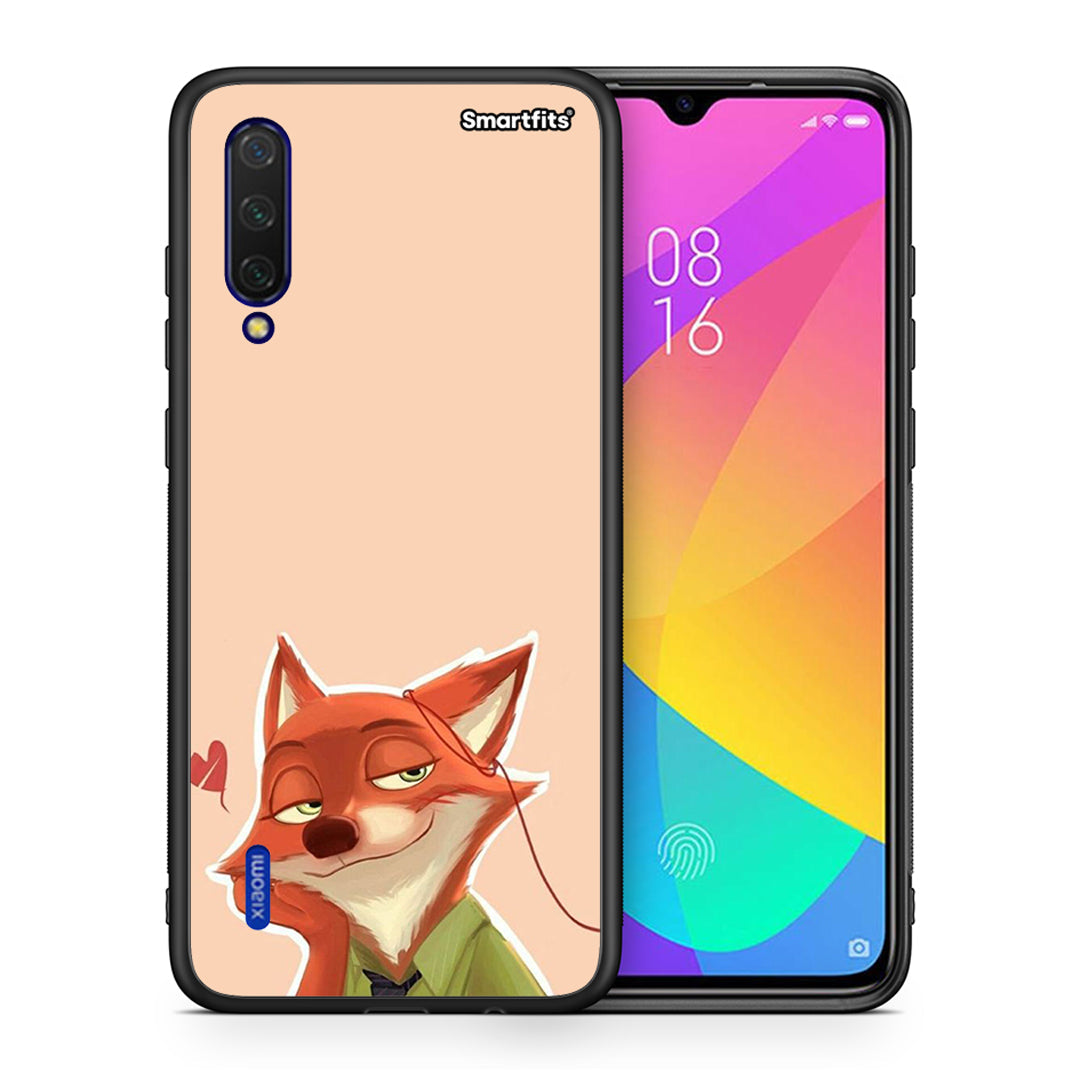 Θήκη Xiaomi Mi 9 Lite Nick Wilde And Judy Hopps Love 1 από τη Smartfits με σχέδιο στο πίσω μέρος και μαύρο περίβλημα | Xiaomi Mi 9 Lite Nick Wilde And Judy Hopps Love 1 case with colorful back and black bezels
