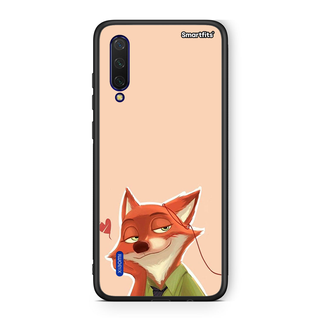 Xiaomi Mi 9 Lite Nick Wilde And Judy Hopps Love 1 θήκη από τη Smartfits με σχέδιο στο πίσω μέρος και μαύρο περίβλημα | Smartphone case with colorful back and black bezels by Smartfits