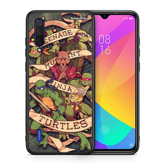 Θήκη Xiaomi Mi 9 Lite Ninja Turtles από τη Smartfits με σχέδιο στο πίσω μέρος και μαύρο περίβλημα | Xiaomi Mi 9 Lite Ninja Turtles case with colorful back and black bezels