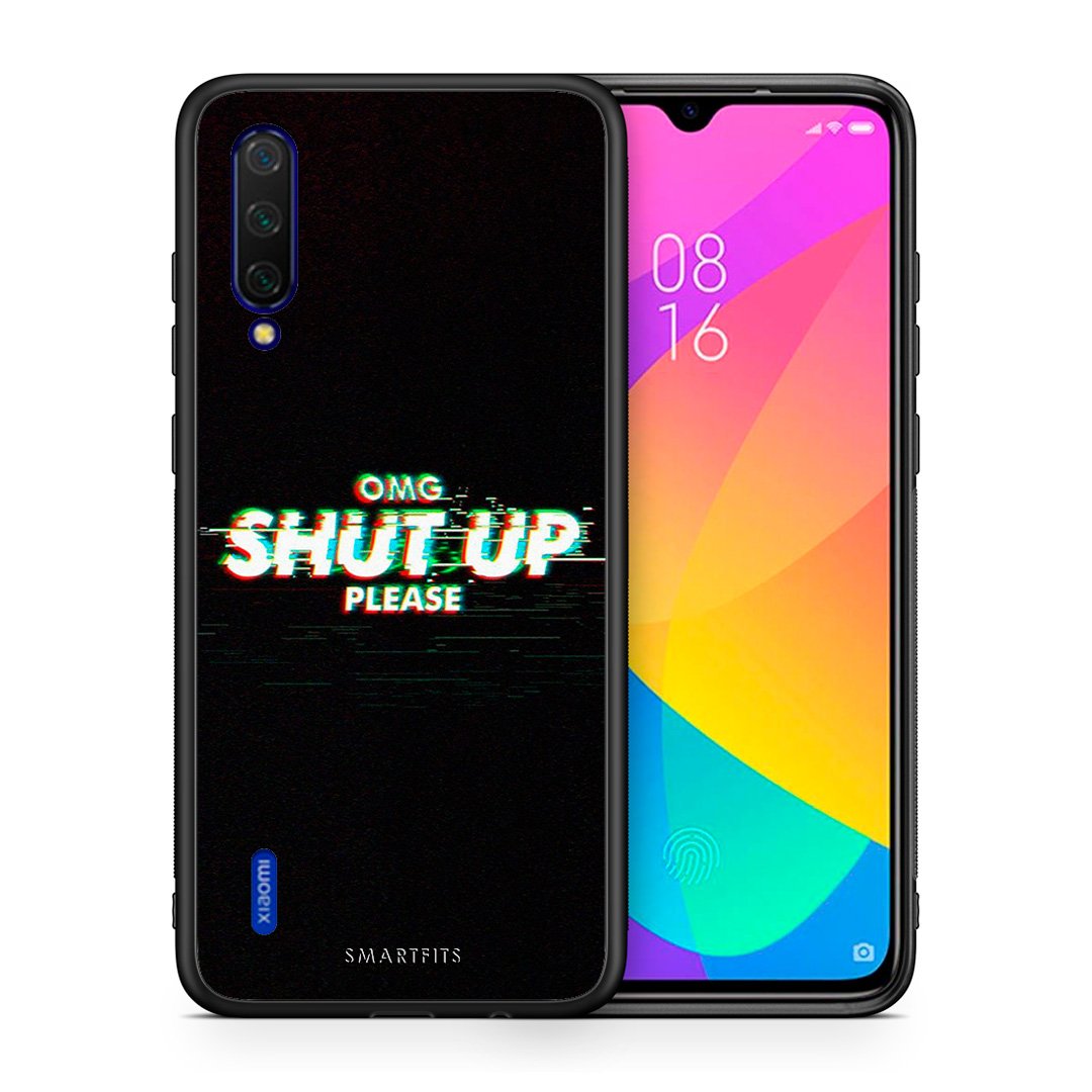 Θήκη Xiaomi Mi 9 Lite OMG ShutUp από τη Smartfits με σχέδιο στο πίσω μέρος και μαύρο περίβλημα | Xiaomi Mi 9 Lite OMG ShutUp case with colorful back and black bezels