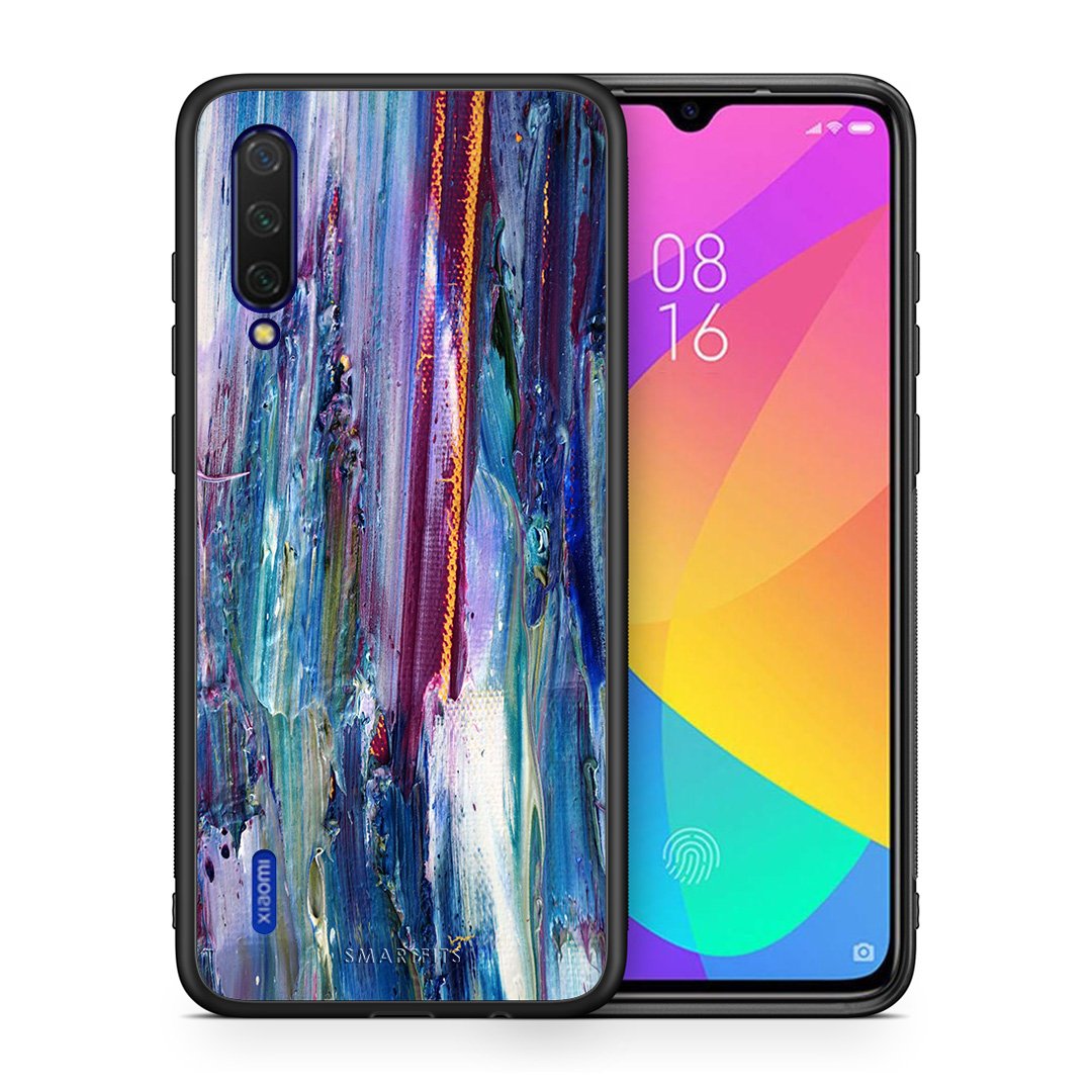Θήκη Xiaomi Mi 9 Lite Winter Paint από τη Smartfits με σχέδιο στο πίσω μέρος και μαύρο περίβλημα | Xiaomi Mi 9 Lite Winter Paint case with colorful back and black bezels