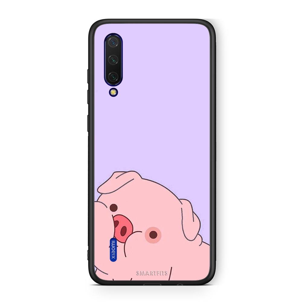 Xiaomi Mi 9 Lite Pig Love 2 Θήκη Αγίου Βαλεντίνου από τη Smartfits με σχέδιο στο πίσω μέρος και μαύρο περίβλημα | Smartphone case with colorful back and black bezels by Smartfits