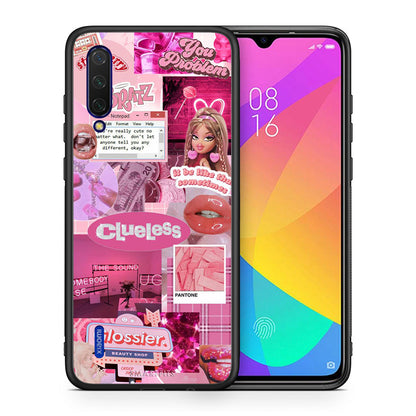 Θήκη Αγίου Βαλεντίνου Xiaomi Mi 9 Lite Pink Love από τη Smartfits με σχέδιο στο πίσω μέρος και μαύρο περίβλημα | Xiaomi Mi 9 Lite Pink Love case with colorful back and black bezels