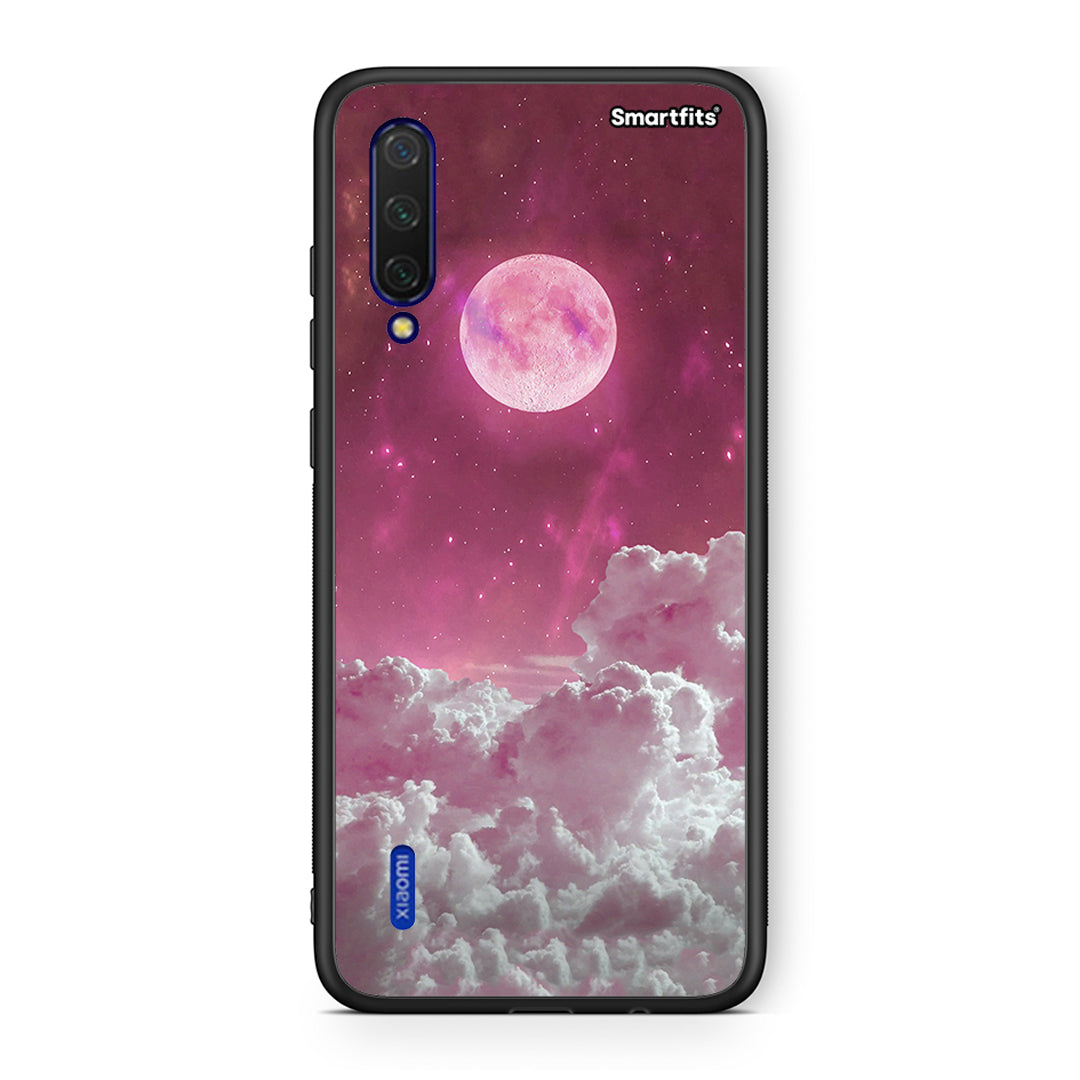 Xiaomi Mi 9 Lite Pink Moon Θήκη από τη Smartfits με σχέδιο στο πίσω μέρος και μαύρο περίβλημα | Smartphone case with colorful back and black bezels by Smartfits