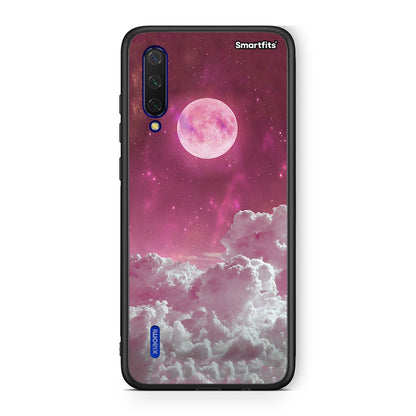 Xiaomi Mi 9 Lite Pink Moon Θήκη από τη Smartfits με σχέδιο στο πίσω μέρος και μαύρο περίβλημα | Smartphone case with colorful back and black bezels by Smartfits