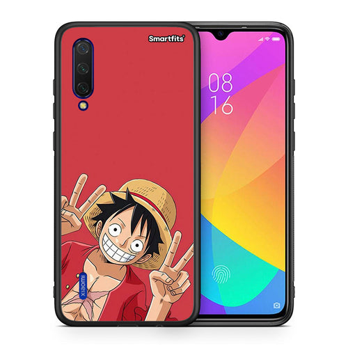 Θήκη Xiaomi Mi 9 Lite Pirate Luffy από τη Smartfits με σχέδιο στο πίσω μέρος και μαύρο περίβλημα | Xiaomi Mi 9 Lite Pirate Luffy case with colorful back and black bezels