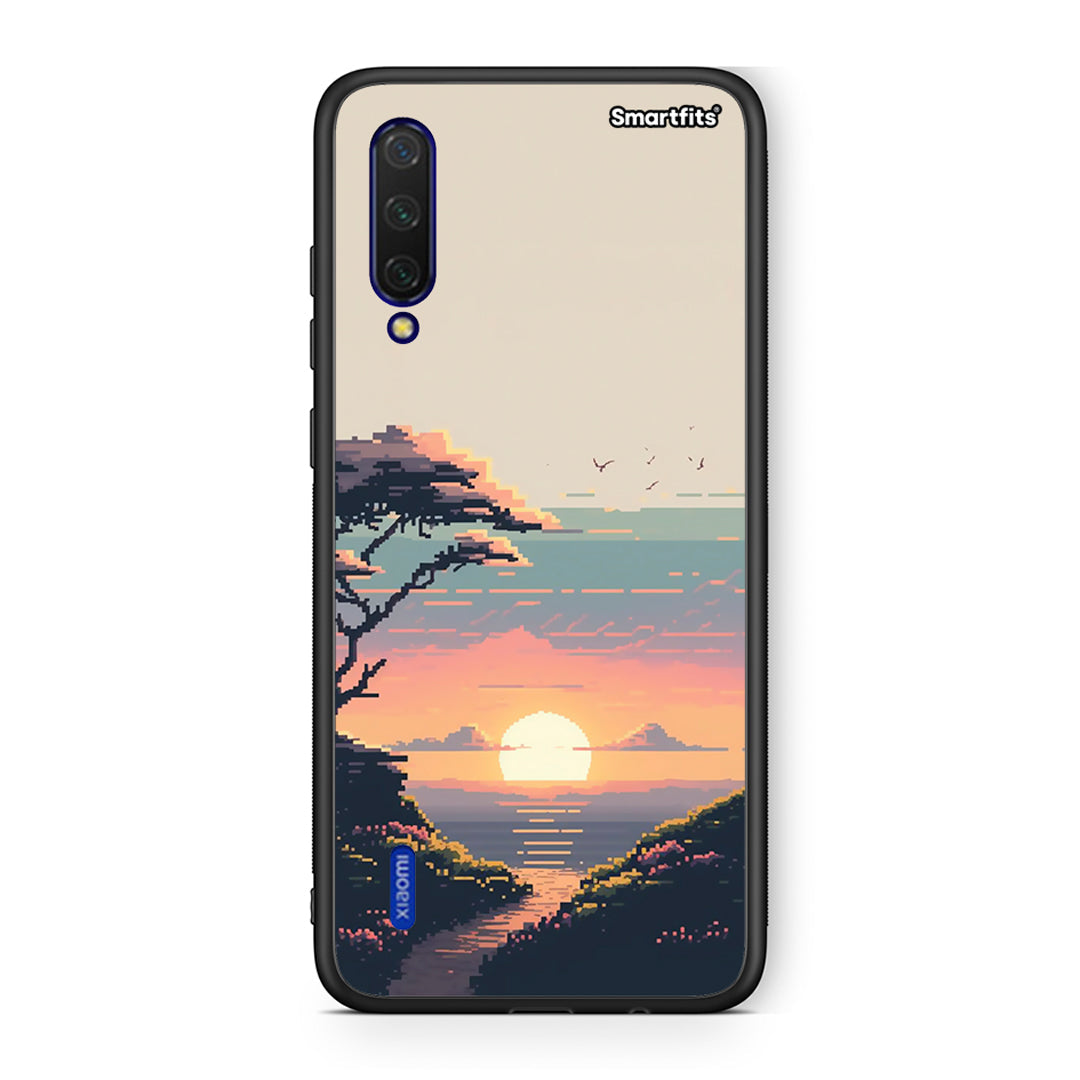 Xiaomi Mi 9 Lite Pixel Sunset Θήκη από τη Smartfits με σχέδιο στο πίσω μέρος και μαύρο περίβλημα | Smartphone case with colorful back and black bezels by Smartfits