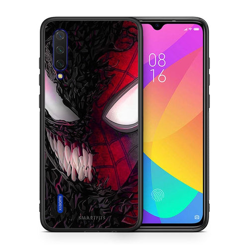 Θήκη Xiaomi Mi 9 Lite SpiderVenom PopArt από τη Smartfits με σχέδιο στο πίσω μέρος και μαύρο περίβλημα | Xiaomi Mi 9 Lite SpiderVenom PopArt case with colorful back and black bezels