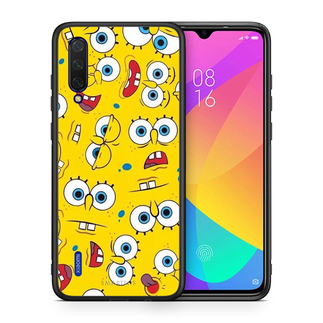 Θήκη Xiaomi Mi 9 Lite Sponge PopArt από τη Smartfits με σχέδιο στο πίσω μέρος και μαύρο περίβλημα | Xiaomi Mi 9 Lite Sponge PopArt case with colorful back and black bezels
