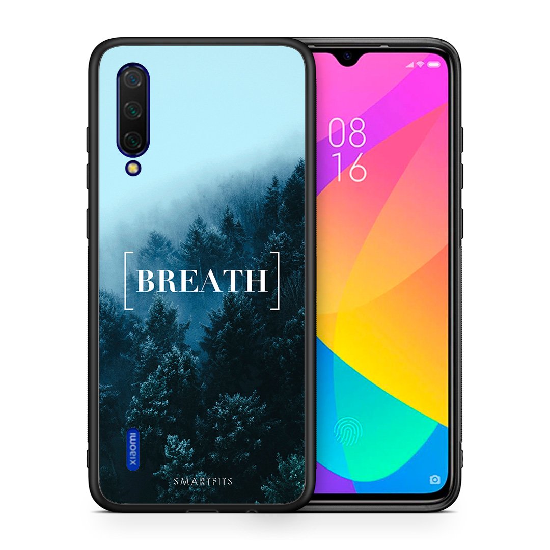 Θήκη Xiaomi Mi 9 Lite Breath Quote από τη Smartfits με σχέδιο στο πίσω μέρος και μαύρο περίβλημα | Xiaomi Mi 9 Lite Breath Quote case with colorful back and black bezels