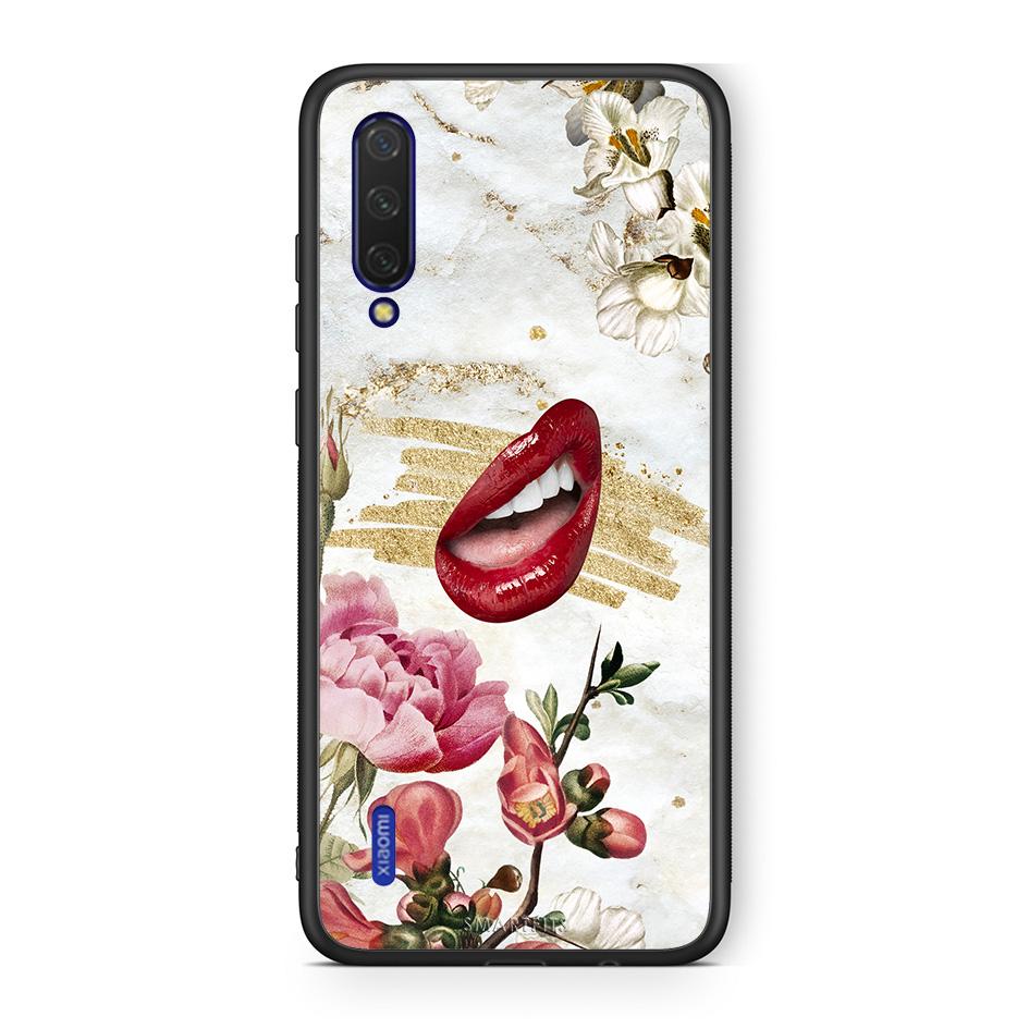 Xiaomi Mi 9 Lite Red Lips θήκη από τη Smartfits με σχέδιο στο πίσω μέρος και μαύρο περίβλημα | Smartphone case with colorful back and black bezels by Smartfits
