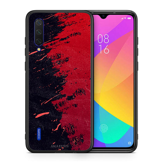 Θήκη Αγίου Βαλεντίνου Xiaomi Mi 9 Lite Red Paint από τη Smartfits με σχέδιο στο πίσω μέρος και μαύρο περίβλημα | Xiaomi Mi 9 Lite Red Paint case with colorful back and black bezels