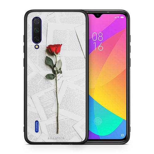 Θήκη Xiaomi Mi 9 Lite Red Rose από τη Smartfits με σχέδιο στο πίσω μέρος και μαύρο περίβλημα | Xiaomi Mi 9 Lite Red Rose case with colorful back and black bezels
