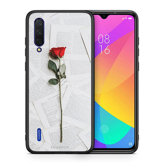 Θήκη Xiaomi Mi 9 Lite Red Rose από τη Smartfits με σχέδιο στο πίσω μέρος και μαύρο περίβλημα | Xiaomi Mi 9 Lite Red Rose case with colorful back and black bezels