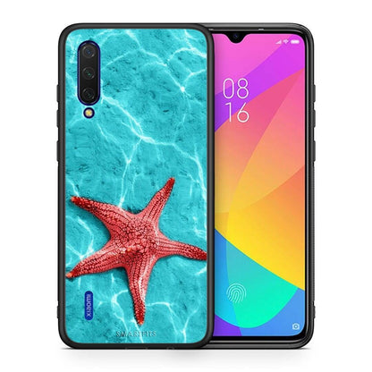 Θήκη Xiaomi Mi 9 Lite Red Starfish από τη Smartfits με σχέδιο στο πίσω μέρος και μαύρο περίβλημα | Xiaomi Mi 9 Lite Red Starfish case with colorful back and black bezels
