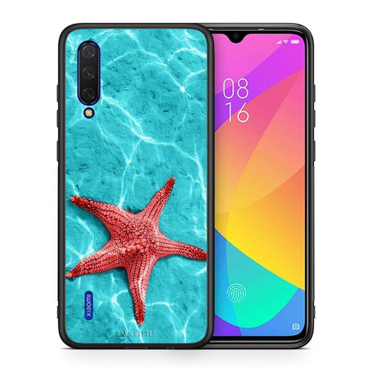 Θήκη Xiaomi Mi 9 Lite Red Starfish από τη Smartfits με σχέδιο στο πίσω μέρος και μαύρο περίβλημα | Xiaomi Mi 9 Lite Red Starfish case with colorful back and black bezels