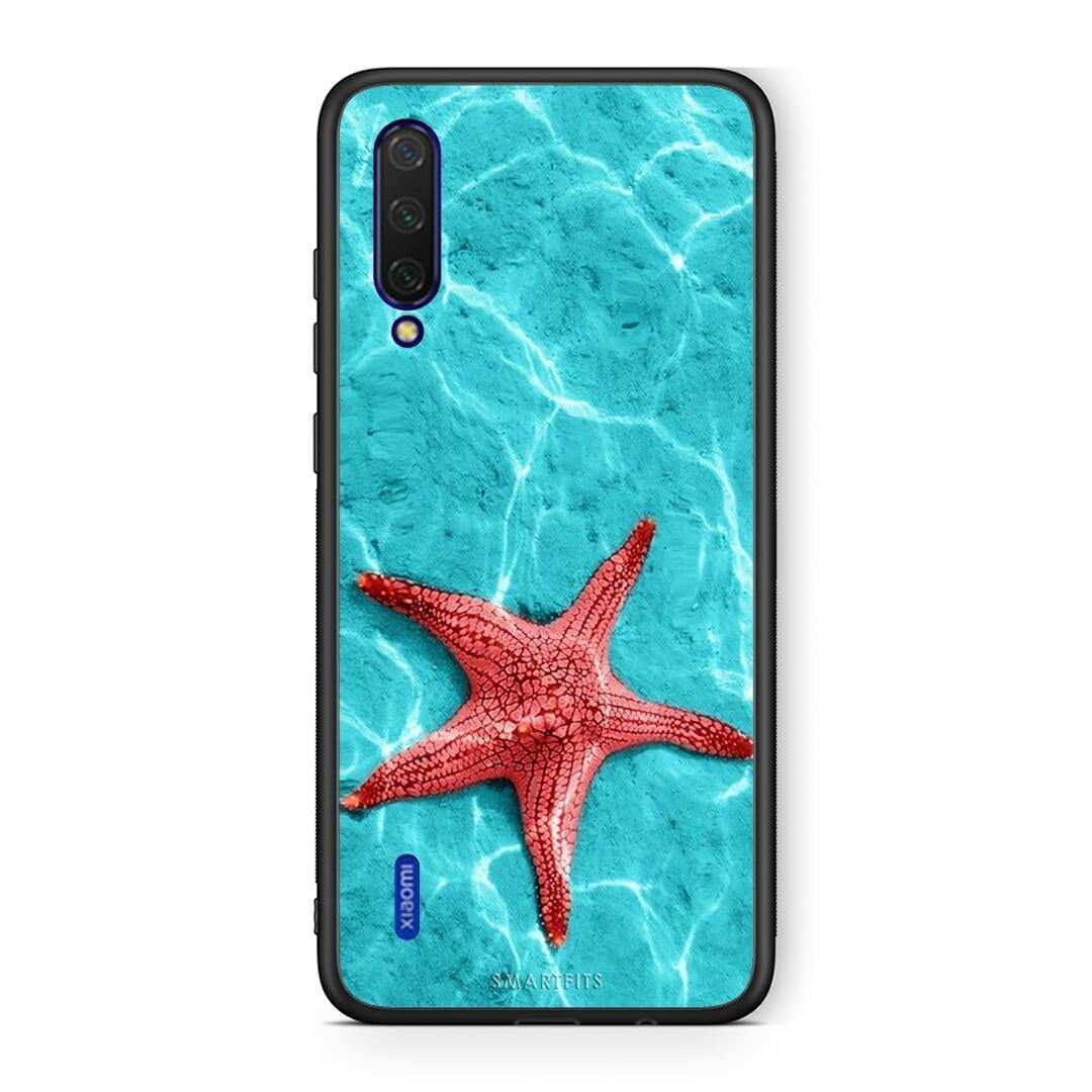 Xiaomi Mi 9 Lite Red Starfish Θήκη από τη Smartfits με σχέδιο στο πίσω μέρος και μαύρο περίβλημα | Smartphone case with colorful back and black bezels by Smartfits