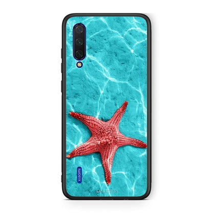 Xiaomi Mi 9 Lite Red Starfish Θήκη από τη Smartfits με σχέδιο στο πίσω μέρος και μαύρο περίβλημα | Smartphone case with colorful back and black bezels by Smartfits