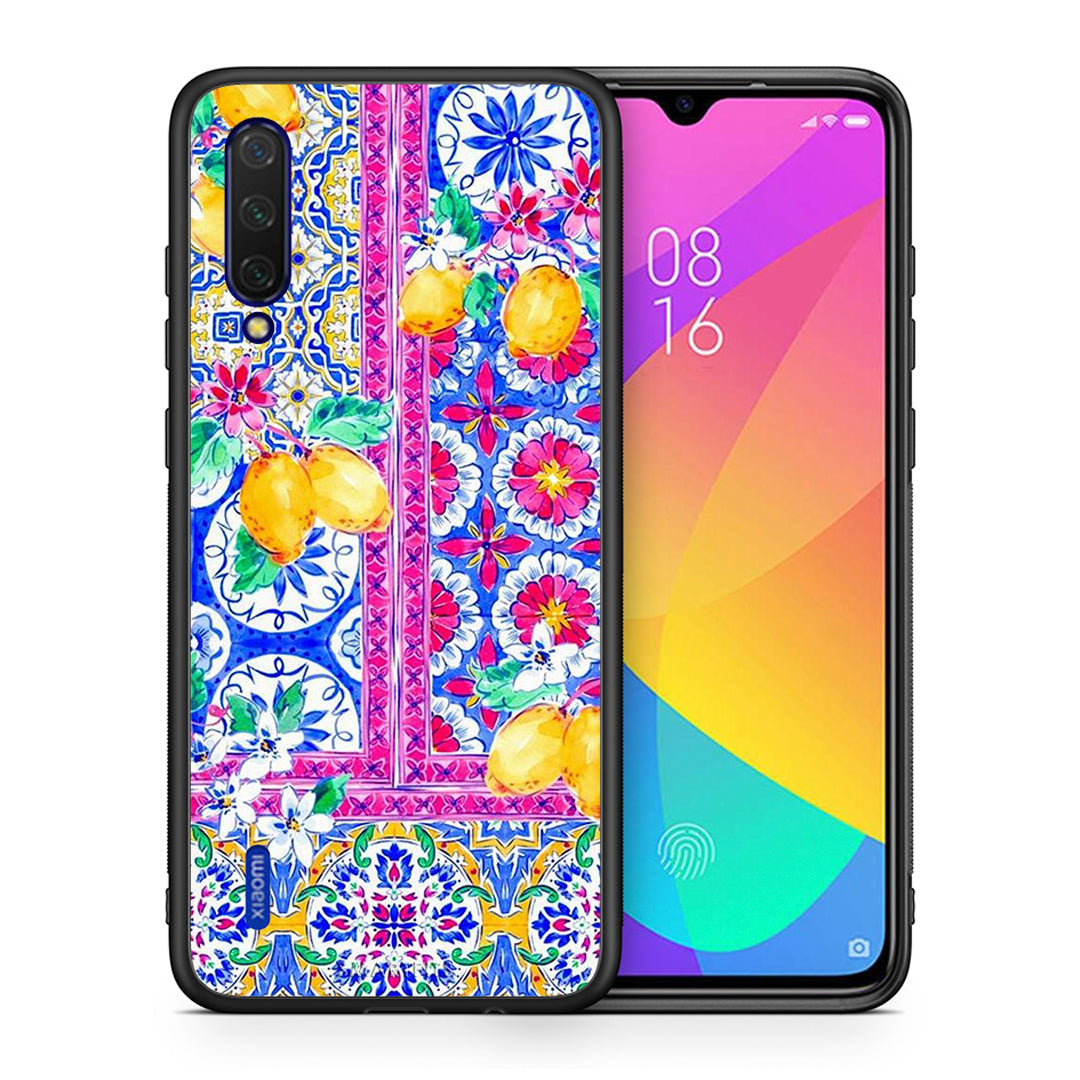 Θήκη Xiaomi Mi 9 Lite Retro Spring από τη Smartfits με σχέδιο στο πίσω μέρος και μαύρο περίβλημα | Xiaomi Mi 9 Lite Retro Spring case with colorful back and black bezels