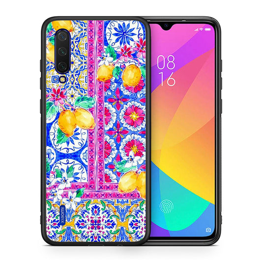 Θήκη Xiaomi Mi 9 Lite Retro Spring από τη Smartfits με σχέδιο στο πίσω μέρος και μαύρο περίβλημα | Xiaomi Mi 9 Lite Retro Spring case with colorful back and black bezels
