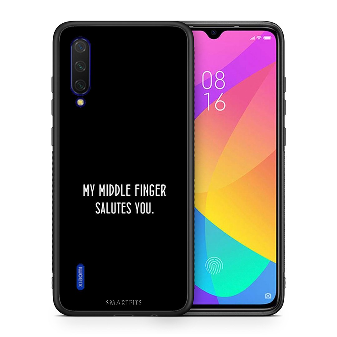 Θήκη Xiaomi Mi 9 Lite Salute από τη Smartfits με σχέδιο στο πίσω μέρος και μαύρο περίβλημα | Xiaomi Mi 9 Lite Salute case with colorful back and black bezels