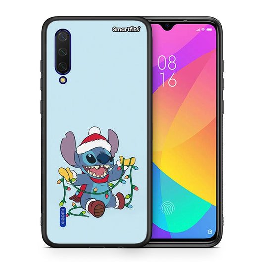 Θήκη Xiaomi Mi 9 Lite Santa Stich από τη Smartfits με σχέδιο στο πίσω μέρος και μαύρο περίβλημα | Xiaomi Mi 9 Lite Santa Stich case with colorful back and black bezels