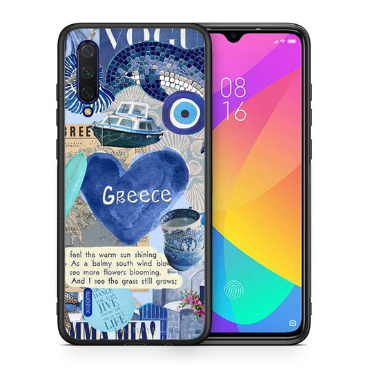 Θήκη Xiaomi Mi 9 Lite Summer In Greece από τη Smartfits με σχέδιο στο πίσω μέρος και μαύρο περίβλημα | Xiaomi Mi 9 Lite Summer In Greece case with colorful back and black bezels