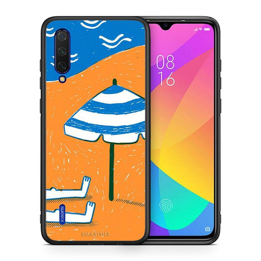 Θήκη Xiaomi Mi 9 Lite Summering από τη Smartfits με σχέδιο στο πίσω μέρος και μαύρο περίβλημα | Xiaomi Mi 9 Lite Summering case with colorful back and black bezels