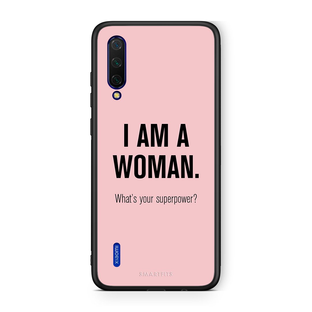 Xiaomi Mi 9 Lite Superpower Woman θήκη από τη Smartfits με σχέδιο στο πίσω μέρος και μαύρο περίβλημα | Smartphone case with colorful back and black bezels by Smartfits