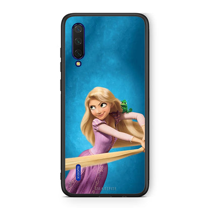 Xiaomi Mi 9 Lite Tangled 2 Θήκη Αγίου Βαλεντίνου από τη Smartfits με σχέδιο στο πίσω μέρος και μαύρο περίβλημα | Smartphone case with colorful back and black bezels by Smartfits