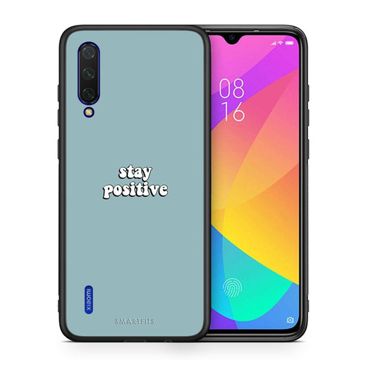 Θήκη Xiaomi Mi 9 Lite Positive Text από τη Smartfits με σχέδιο στο πίσω μέρος και μαύρο περίβλημα | Xiaomi Mi 9 Lite Positive Text case with colorful back and black bezels