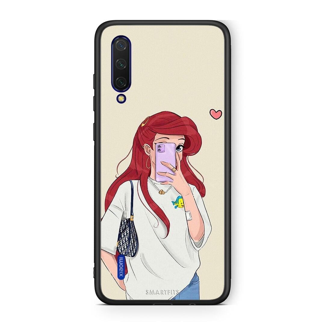 Xiaomi Mi 9 Lite Walking Mermaid Θήκη από τη Smartfits με σχέδιο στο πίσω μέρος και μαύρο περίβλημα | Smartphone case with colorful back and black bezels by Smartfits