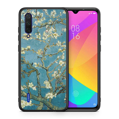 Θήκη Xiaomi Mi 9 Lite White Blossoms από τη Smartfits με σχέδιο στο πίσω μέρος και μαύρο περίβλημα | Xiaomi Mi 9 Lite White Blossoms case with colorful back and black bezels