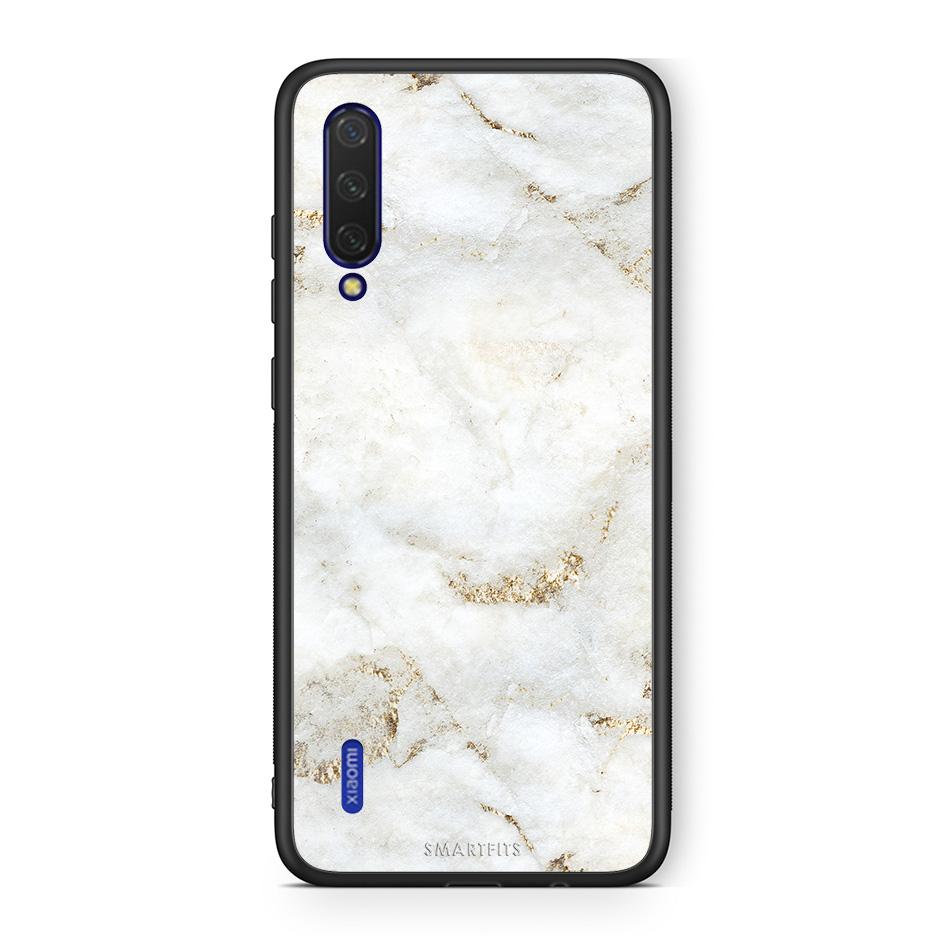 Xiaomi Mi 9 Lite White Gold Marble θήκη από τη Smartfits με σχέδιο στο πίσω μέρος και μαύρο περίβλημα | Smartphone case with colorful back and black bezels by Smartfits