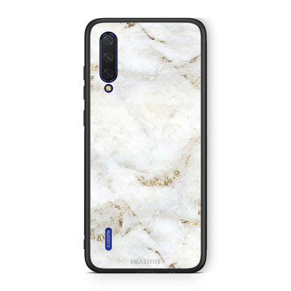 Xiaomi Mi 9 Lite White Gold Marble θήκη από τη Smartfits με σχέδιο στο πίσω μέρος και μαύρο περίβλημα | Smartphone case with colorful back and black bezels by Smartfits