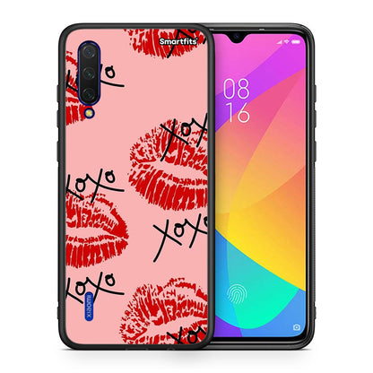 Θήκη Xiaomi Mi 9 Lite XOXO Lips από τη Smartfits με σχέδιο στο πίσω μέρος και μαύρο περίβλημα | Xiaomi Mi 9 Lite XOXO Lips case with colorful back and black bezels