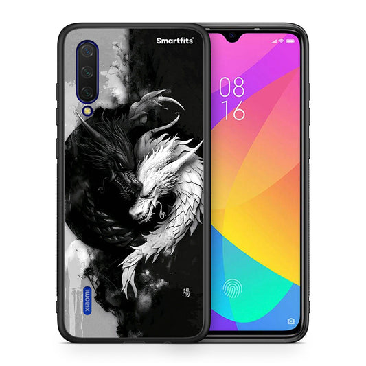 Θήκη Xiaomi Mi 9 Lite Yin Yang από τη Smartfits με σχέδιο στο πίσω μέρος και μαύρο περίβλημα | Xiaomi Mi 9 Lite Yin Yang case with colorful back and black bezels