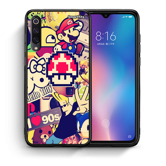 Θήκη Xiaomi Mi 9 Love The 90s από τη Smartfits με σχέδιο στο πίσω μέρος και μαύρο περίβλημα | Xiaomi Mi 9 Love The 90s case with colorful back and black bezels
