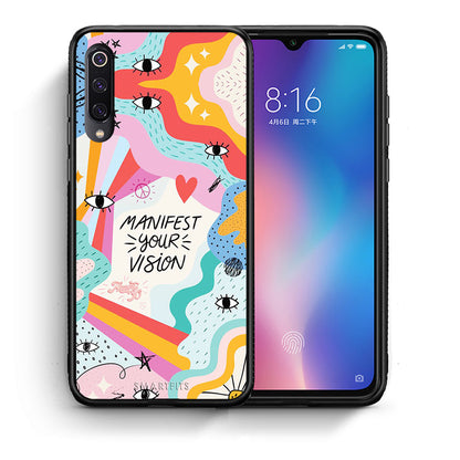 Θήκη Xiaomi Mi 9 Manifest Your Vision από τη Smartfits με σχέδιο στο πίσω μέρος και μαύρο περίβλημα | Xiaomi Mi 9 Manifest Your Vision case with colorful back and black bezels