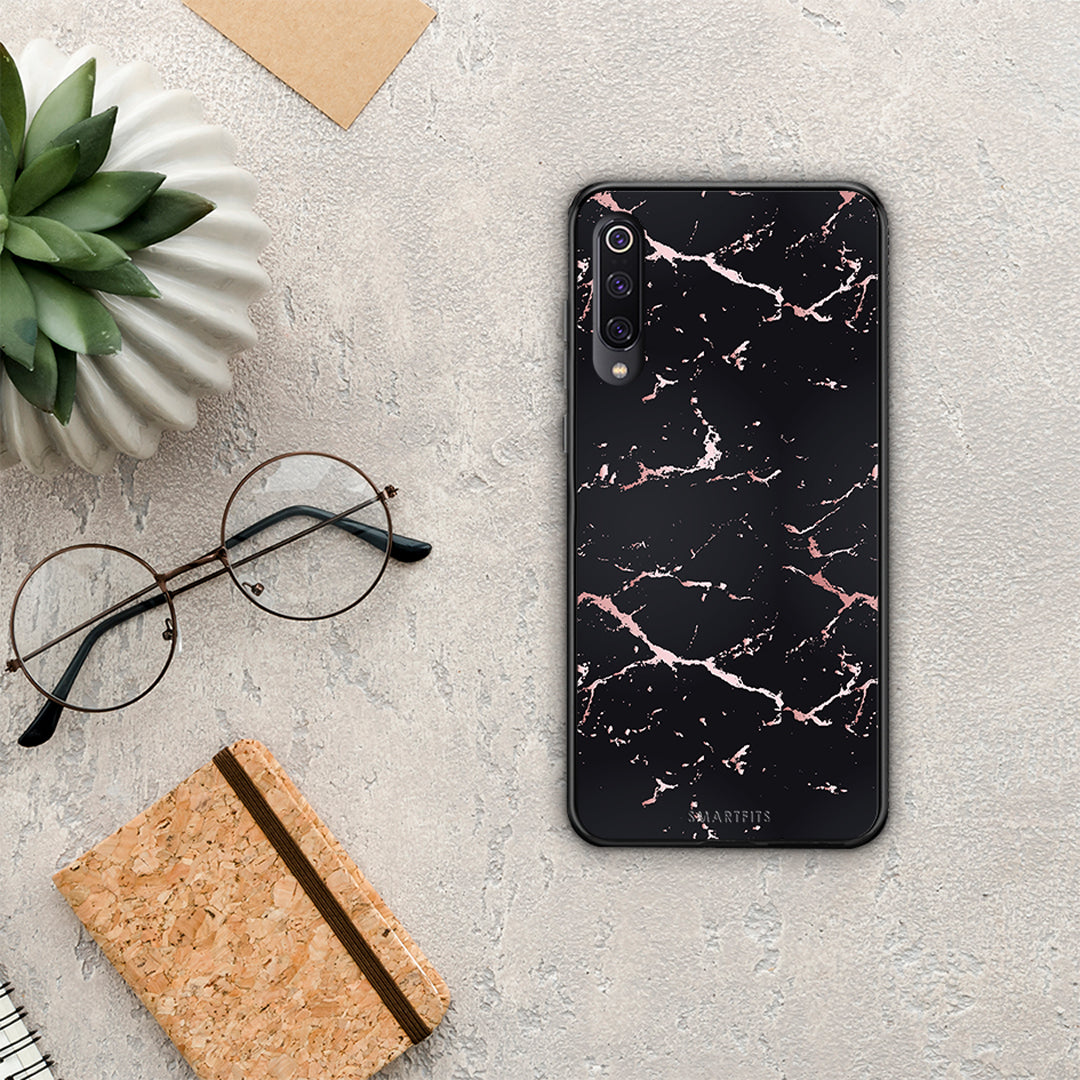 Marble Black Rosegold - Xiaomi Mi 9 θήκη